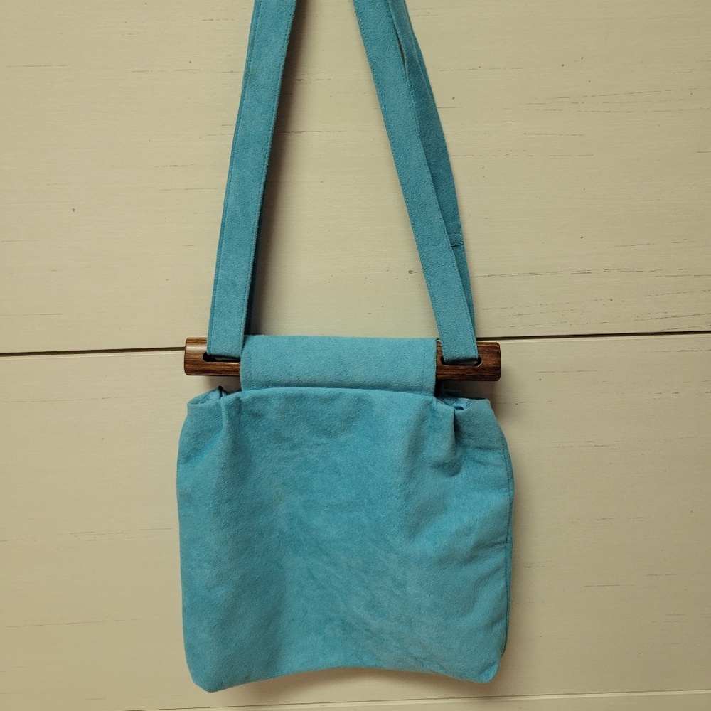 Linda Marsteller Skinner Ultra suede Fabric Should Bag, Turquoise